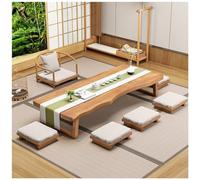 Mesa de suelo japonesa, mesa baja rectangular vintage para ceremonia de té y comedor, muebles de madera natural