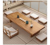 Mesa de suelo japonesa, mesa baja rectangular vintage para ceremonia de té y comedor, muebles de madera natural