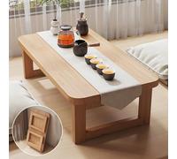 Mesa de suelo japonesa plegable baja portátil, diseño Vinta para ventanal y sala de té, ahorro de ideas para espacios de vida acogedores