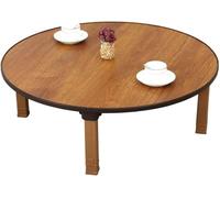 Mesa de suelo japonesa plegable pequeña y redonda para mesa auxiliar baja portátil para dormitorio y sala de té, 11.8 pulgadas de profundidad x 1 pulgada de alto, diseño que ahorra espacio
