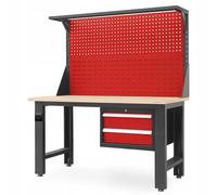 Mesa de taller con accesorio LOGAN, 1500 x 1700 x 750 mm, rojo antracita