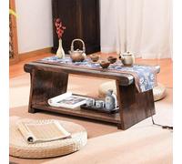 Mesa de té con patas plegables de madera, mesa baja de café, mesa de centro japonesa antigua, mesa de altar portátil, mesa de tatami multifuncional para meditación en el hogar (tamaño: 68 x 35 x 28 cm