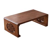Mesa de té de madera de cultura china para sala de estar y balcón, mesa de centro de madera de baja altura para sala de té (80 x 50 x 30 cm)