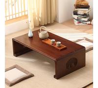 Mesa de té de madera maciza de estilo japonés para sala de estar, mesa de centro vintage de altar bajo, meditación y recepción
