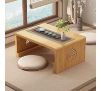 Mesa de té japonesa plegable de bambú para sala de estar mesa de altar bajo portátil para meditación y decoración del hogar