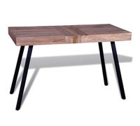 Mesa de teca reciclada de madera de refuerzo | Madera de recuperación, fabricación parcialmente a mano, estilo vintage, superficie estable, mesa auxiliar de uso