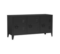 Mesa de tele kotka con 3 puertas acero 113x40x58 cm - negro [en.casa] 58 cm