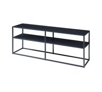 [en.casa] Mueble de TV con 2 Estantes Abiertos Mesa de Tele Diseño Industrial Mueble de Salón Dormitorio Oficina Acero 120 x 30 x 46 cm - Negro