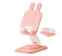 Mesa de teléfono móvil plegable diseño de conejito-lindo, soporte de mesita de noche | Vista manual gratuita de videollamadas y películas, torre de 360 grados para ángulos de visión perfectos -