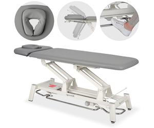 Mesa de terapia Proxima V2 Ergo, ajuste eléctrico de altura con barra de control de pie, colchón ERGO, Touch Core k322 gris