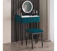 Mesa de tocador con espejo y luces, escritorio de maquillaje con cajones y taburete, espejo grande, ideal para dormitorio, niñas y mujeres (60 cm)