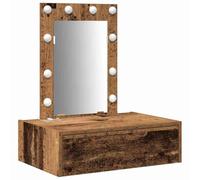 vidaXL Mesa tocador Colgante de Pared con Luces LED Madera Envejecida