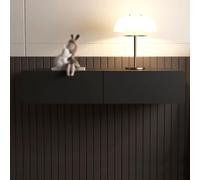 Mesa de tocador multiusos montada en la pared, con estante flotante de 2 cajones, para la mejor organización del maquillaje, para dormitorio, baño y peluquería (gris, 2,80 cm)