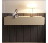 Mesa de tocador multiusos montada en la pared, con estante flotante de 2 cajones, para la mejor organización del maquillaje, para dormitorio, baño y peluquería (gris, 2,80 cm)