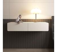 Mesa de tocador multiusos montada en la pared, con estante flotante de 2 cajones, para la mejor organización del maquillaje, para dormitorio, baño y peluquería (gris, 2,80 cm)