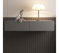 Mesa de tocador multiusos montada en la pared, con estante flotante de 2 cajones, para la mejor organización del maquillaje, para dormitorio, baño y peluquería (gris, 2,80 cm)