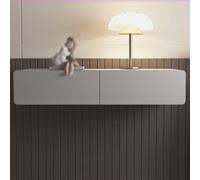 Mesa de tocador multiusos montada en la pared, con estante flotante de 2 cajones, para la mejor organización del maquillaje, para dormitorio, baño y peluquería (gris, 2,80 cm)