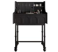 Mesa de tocador sin espejo ni taburete, 80 cm, madera de fresno, 1 cajón, amplio almacenamiento, elegante escritorio de maquillaje para dormitorio o sala de maquillaje