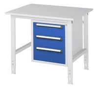 Mesa de trabajo con cajonera buck para debajo de la mesa con 3 cajones 2 x 150, 1 x 180 mm