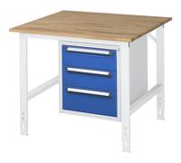 Mesa de trabajo con cajonera buck para debajo de la mesa con 3 cajones 2 x 150, 1 x 180 mm