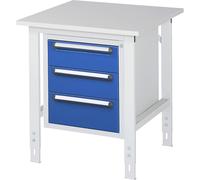 Mesa de trabajo con cajonera buck para debajo de la mesa con 3 cajones 2 x 150, 1 x 180 mm