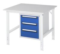 Mesa de trabajo con cajonera buck para debajo de la mesa con 3 cajones 2 x 150, 1 x 180 mm
