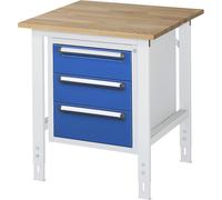 Mesa de trabajo con cajonera buck para debajo de la mesa con 3 cajones 2 x 150, 1 x 180 mm
