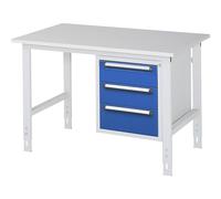Mesa de trabajo con cajonera buck para debajo de la mesa con 3 cajones 2 x 150, 1 x 180 mm