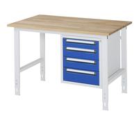 Mesa de trabajo con cajonera buck para debajo de la mesa con 4 cajones 1 x 90, 2 x 120, 1 x 140 mm
