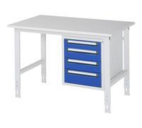 Mesa de trabajo con cajonera buck para debajo de la mesa con 4 cajones 1 x 90, 2 x 120, 1 x 140 mm