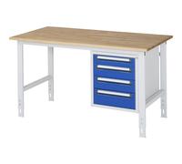 Mesa de trabajo con cajonera buck para debajo de la mesa con 4 cajones 1 x 90, 2 x 120, 1 x 140 mm