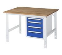 Mesa de trabajo con cajonera buck para debajo de la mesa con 4 cajones 1 x 90, 2 x 120, 1 x 140 mm