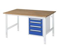 Mesa de trabajo con cajonera buck para debajo de la mesa con 4 cajones 1 x 90, 2 x 120, 1 x 140 mm