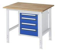 Mesa de trabajo con cajonera buck para debajo de la mesa con 4 cajones 1 x 90, 2 x 120, 1 x 140 mm