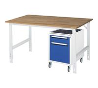 Mesa de trabajo con cajonera buck rodante con 2 cajones 1 x 120, 1 x 360 mm