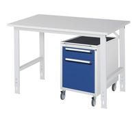 Mesa de trabajo con cajonera buck rodante con 2 cajones 1 x 120, 1 x 360 mm