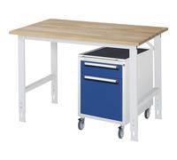 Mesa de trabajo con cajonera buck rodante con 2 cajones 1 x 120, 1 x 360 mm