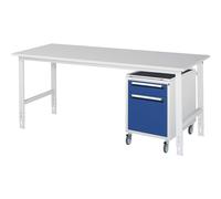 Mesa de trabajo con cajonera buck rodante con 2 cajones 1 x 120, 1 x 360 mm
