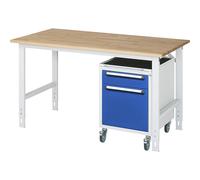 Mesa de trabajo con cajonera buck rodante con 2 cajones 1 x 120, 1 x 360 mm