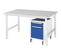 Mesa de trabajo con cajonera buck rodante con 2 cajones 1 x 120, 1 x 360 mm