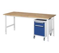 Mesa de trabajo con cajonera buck rodante con 2 cajones 1 x 120, 1 x 360 mm