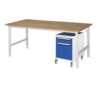 Mesa de trabajo con cajonera buck rodante con 2 cajones 1 x 120, 1 x 360 mm