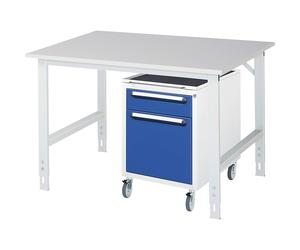 Mesa de trabajo con cajonera buck rodante con 2 cajones 1 x 120, 1 x 360 mm