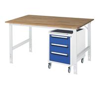 Mesa de trabajo con cajonera buck rodante con 3 cajones 2 x 150, 1 x 180 mm