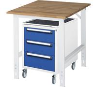 Mesa de trabajo con cajonera buck rodante con 3 cajones 2 x 150, 1 x 180 mm