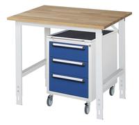 Mesa de trabajo con cajonera buck rodante con 3 cajones 2 x 150, 1 x 180 mm