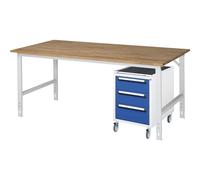 Mesa de trabajo con cajonera buck rodante con 3 cajones 2 x 150, 1 x 180 mm