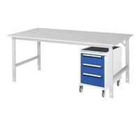 Mesa de trabajo con cajonera buck rodante con 3 cajones 2 x 150, 1 x 180 mm