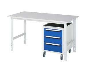 Mesa de trabajo con cajonera buck rodante con 3 cajones 2 x 150, 1 x 180 mm