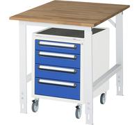 Mesa de trabajo con cajonera buck rodante con 4 cajones 1 x 90, 2 x 120, 1 x 140 mm